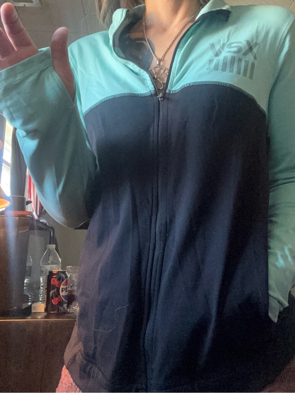 VSX Mint and Black Zip-Up Utility Jacket